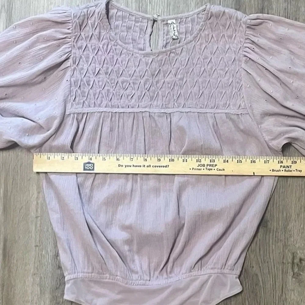 Free‎ People Intimately Bodysuit Perfect Catch Flutter Sleeve Shirt Womens XS